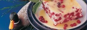 Wild Tundra Cranberry Cake with Warm Butter Sauce
