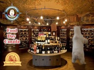 Polar bear shops for wine at Banville & Jones Wine Co. to celebrate Food Day Canada 2011