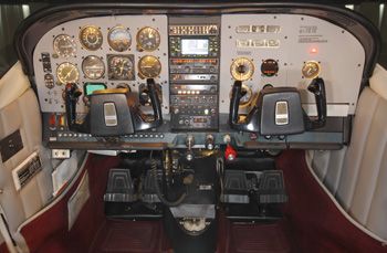 206 cockpit with trainer gear