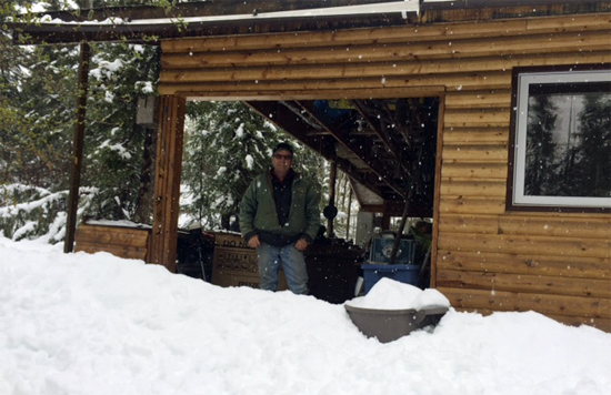 June 2014 Manitoba snowstorm at North Knife Lake Lodge.
