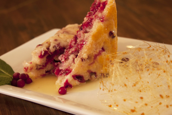 Wild Cranberry Cake with Butter Sauce. Yes, it's Yummy!