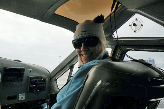 Jill gets ready for her flight from Churchill to Seal River Lodge. 