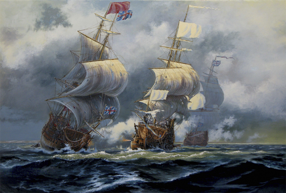 Le Pelican and HMS Hampshire in the 1697 Battle of Hudson Bay, 40 km from Nanuk Polar Bear Lodge near York Factory. Photo courtesy of Fara Heim Foundation.