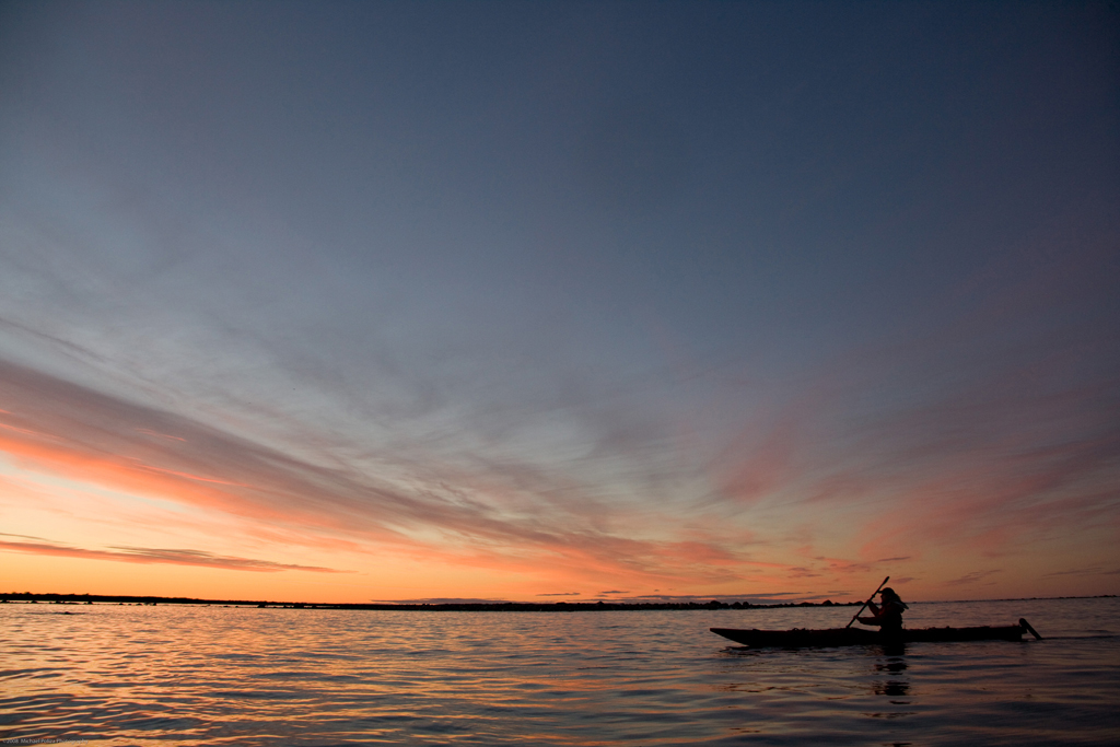 Peace of mind in a kayak on Hudson Bay. It doesn't get any better. Michael Poliza photo,