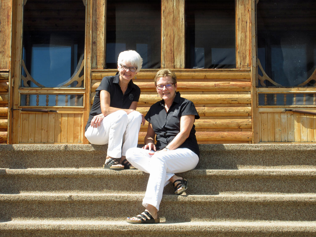 Blueberries & Polar Bears Cookbook Series co-authors Helen Webber (left) and Marie Woolsey at North Knife Lake Lodge.