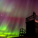 Northern lights from the tower. Seal River Heritage Lodge. Dennis Fast photo.