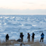 Guests and ice on Hudson Bay near Seal River Heritage Lodge. Leslie Rapp photo.