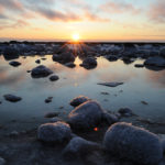 Sunset on the rocks at Seal River Heritage Lodge. Steve McDonough photo.