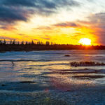 Sunset at Nanuk Polar Bear Lodge. Steve Zalan photo.