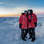 Christoph and Fabienne Jansen on Hudson Bay ice.
