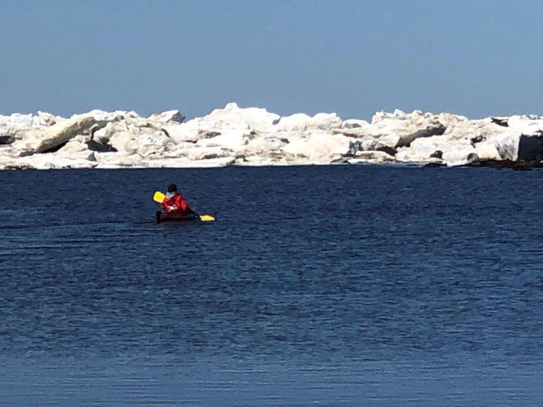 On the edge of the ice floe. Hudson Bay.