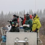 Snow polar bear watchers. Nanuk Polar Bear Lodge. Karl Biesemier photo.