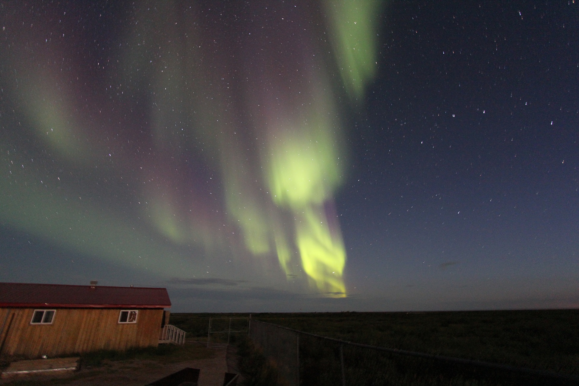 Northern light in the summer sky. Seal River Heritage Lodge. Deb Wilton photo.