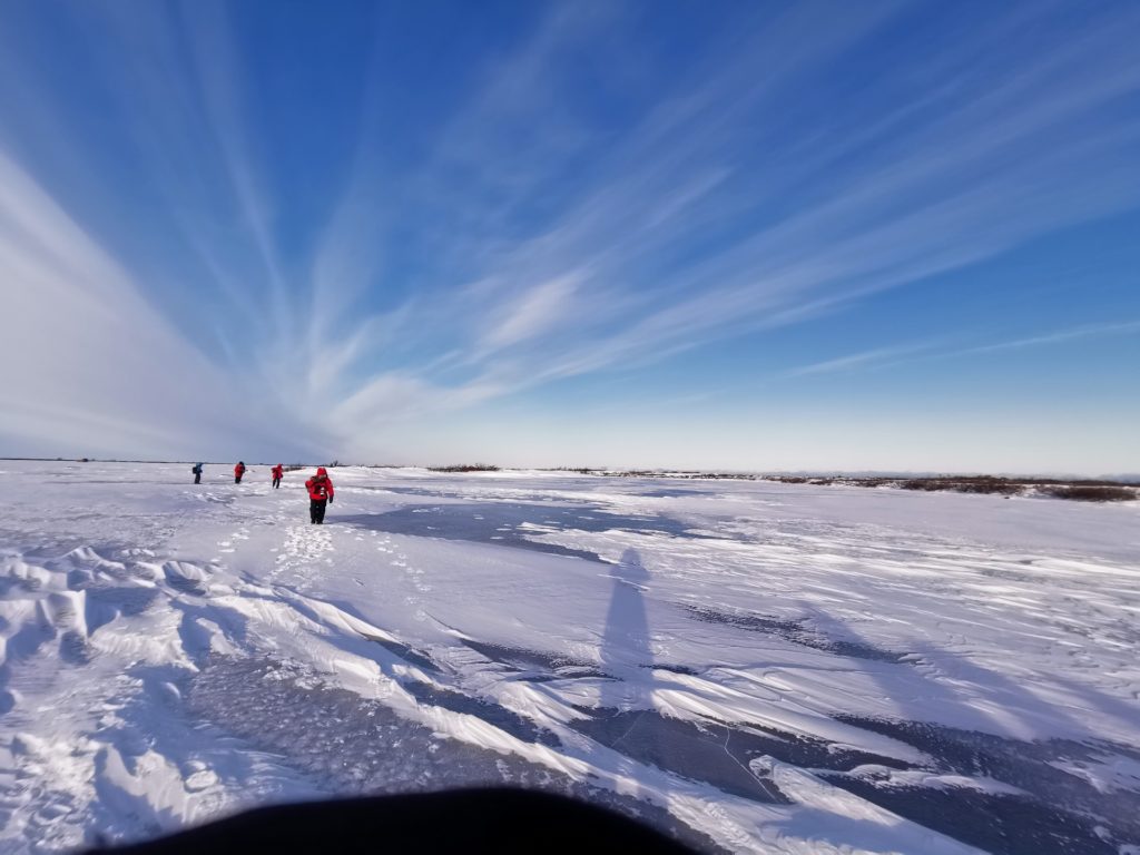 Walking on the sea ice. Phillip Wu photo.