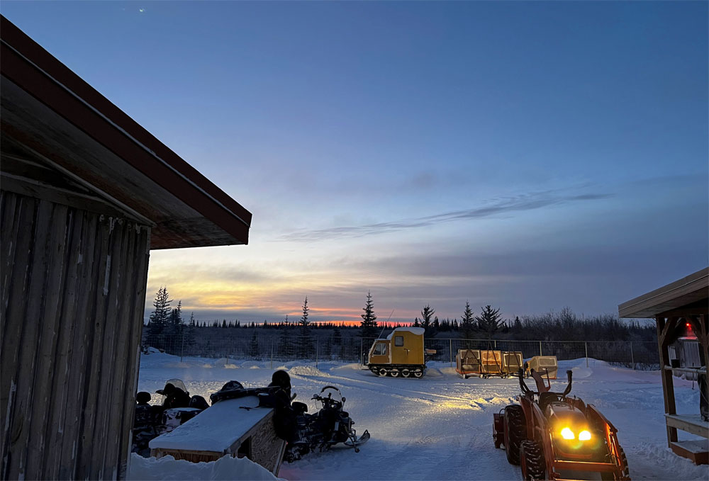 Snow machines at Nanuk Polar Bear Lodge. Maggie Cole photo