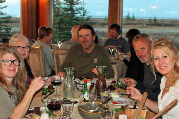 Guests enjoying the new dining room at Nanuk Polar Bear Lodge.