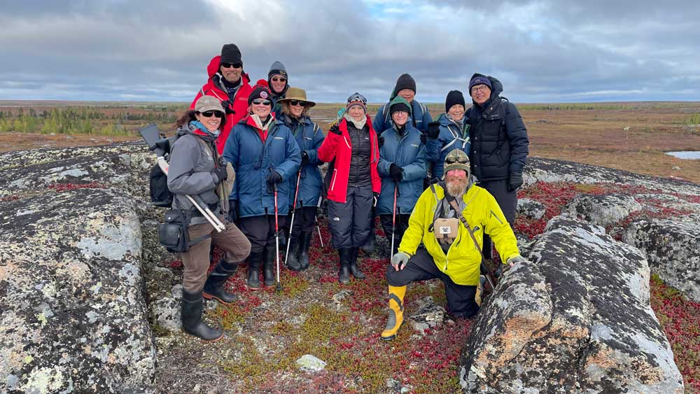 Guest Bonnie Nash and her group on the Arctic Safari at Seal River Heritage Lodge.