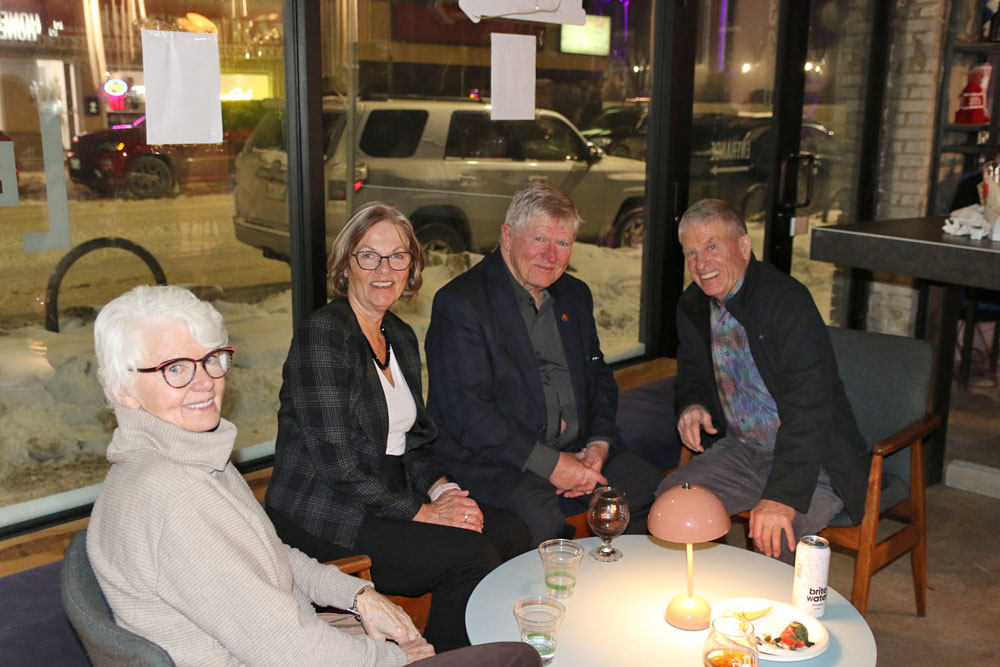 L to R: Helen Webber, Betty Plett, Senator Don Plett, Doug Webber. George Williams photo.