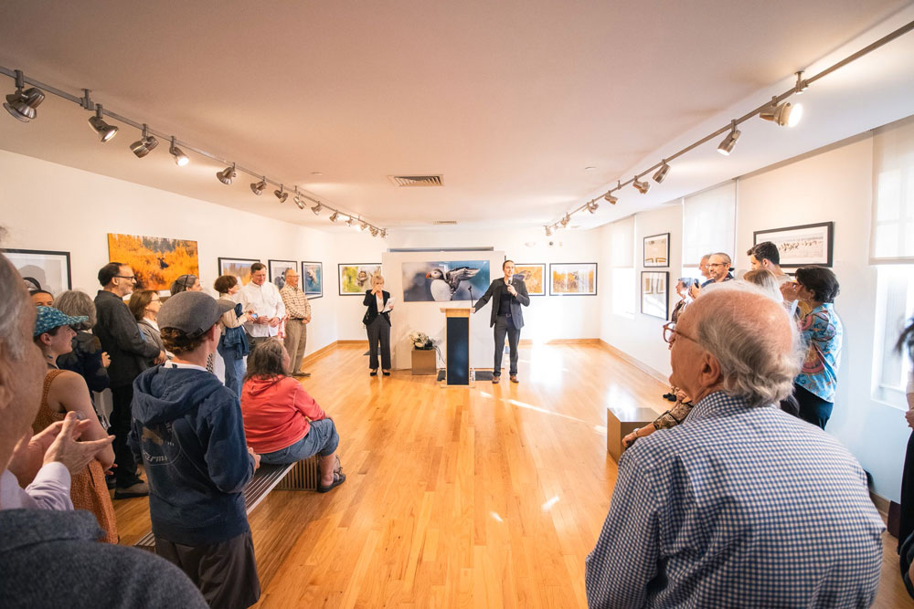 Thirty images, many from Nanuk, were on display at the Bruce S. Kershner Gallery before the Flyway Of Life premiere. Jackson Sokoloski photo.
