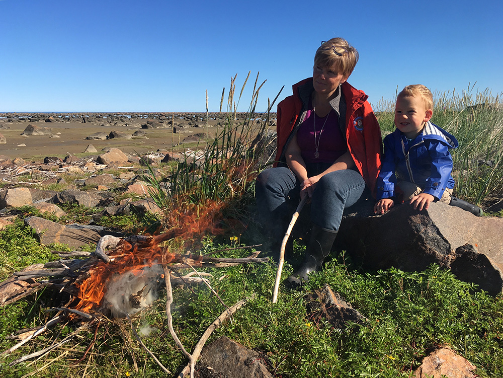 Jeanne and her grandson.