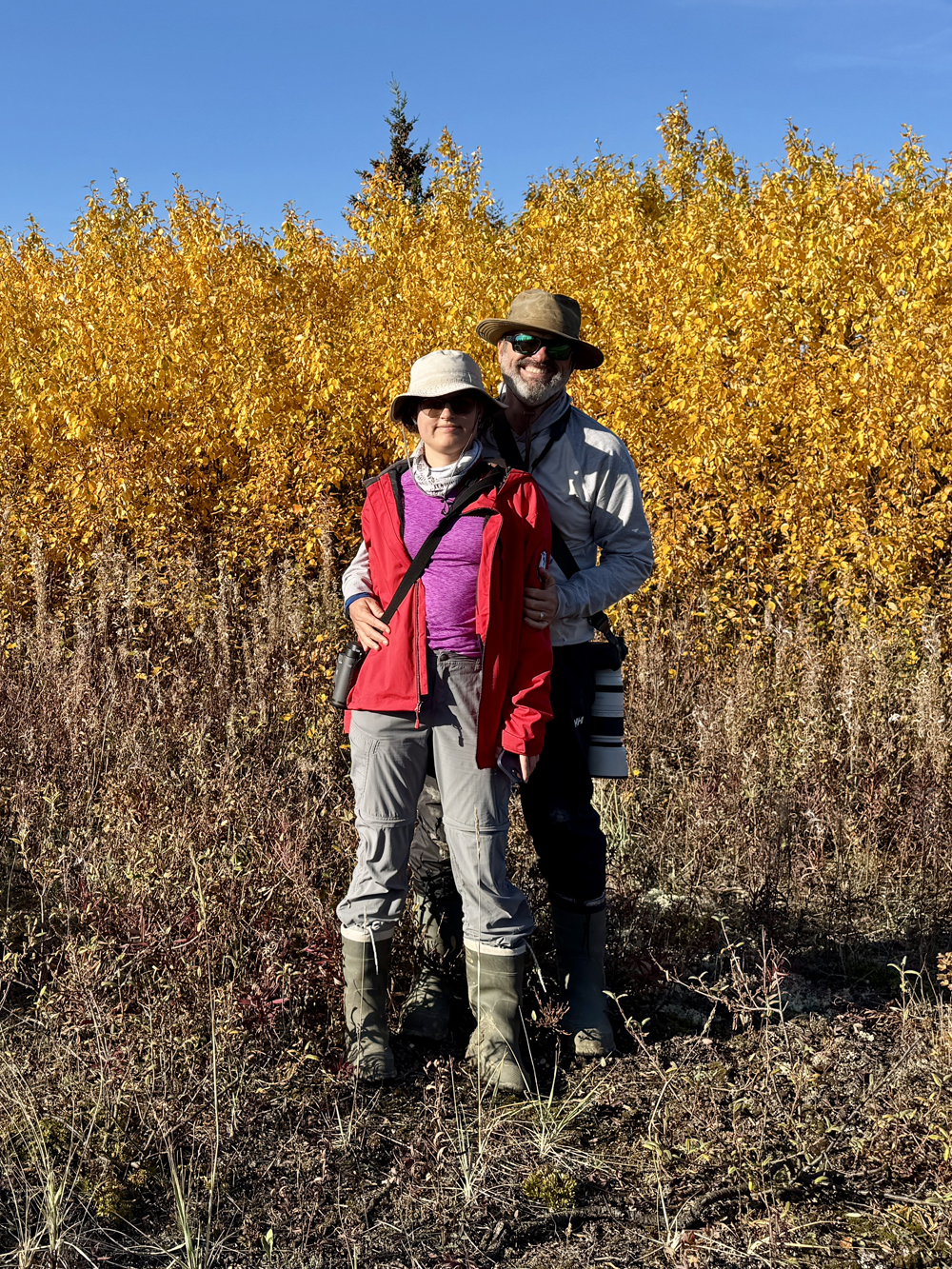 Eric and Anna in the fall colours at Nanuk Polar Bear Lodge.