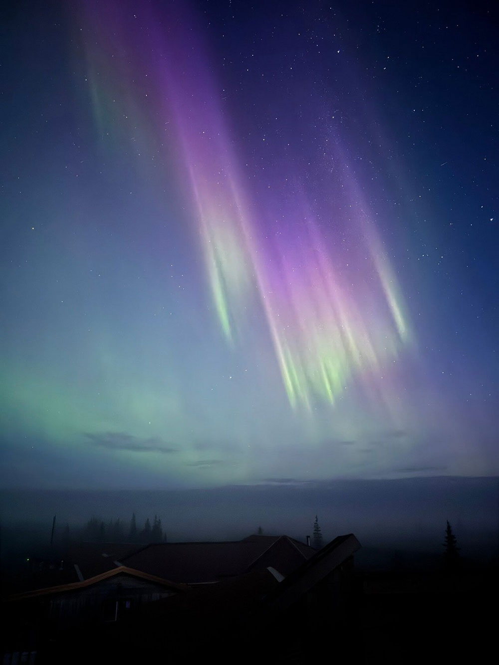 Northern lights over Nanuk Polar Bear Lodge. Ricardo B photo. Click image for associated review.