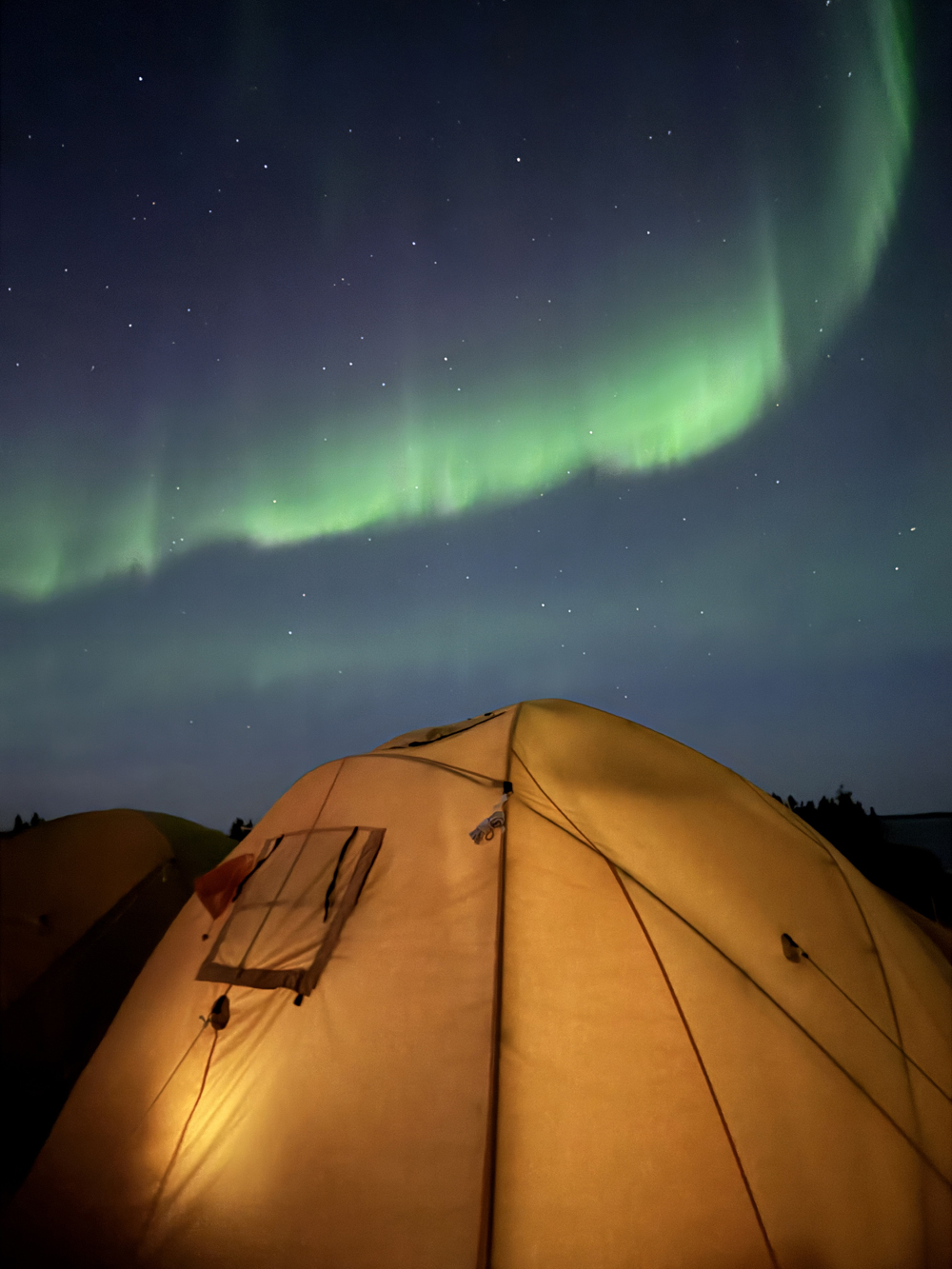 Northern lights over Tundra Camp. Eric Wichems photo.