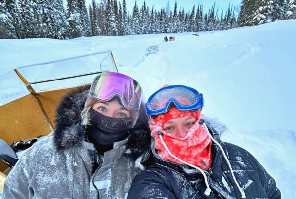 Emma Dickens (left) and Shayna Plett at Nanuk Polar Bear Lodge on the Nanuk Emergence Quest.