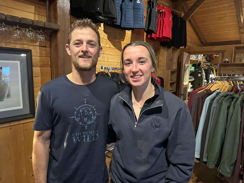 Emma Dickins and Danny Nicholls at Nanuk Polar Bear Lodge.