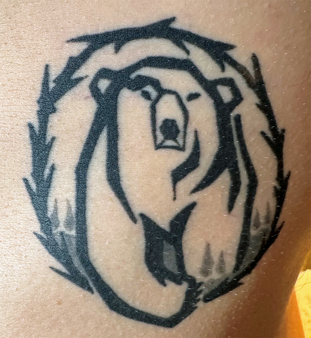 Josh's Churchill Wild tattoo.