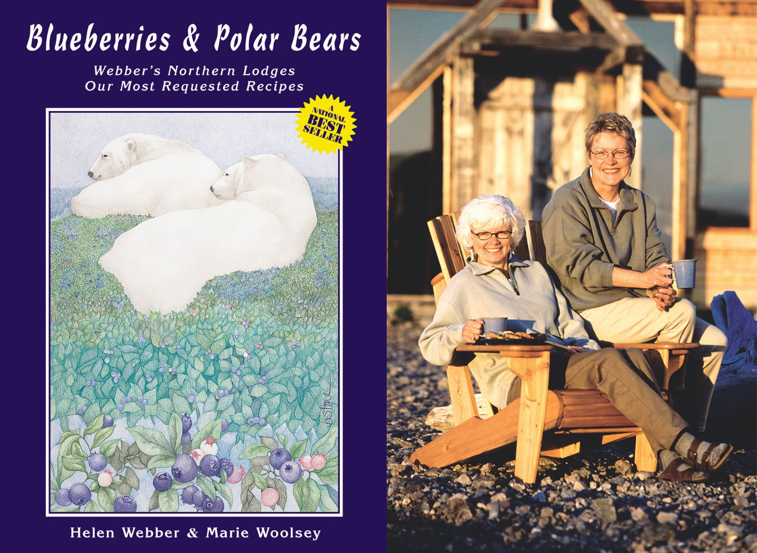 Blueberries and Polar Bears cookbook, and authors, Helen Webber and Marie Woolsey.
